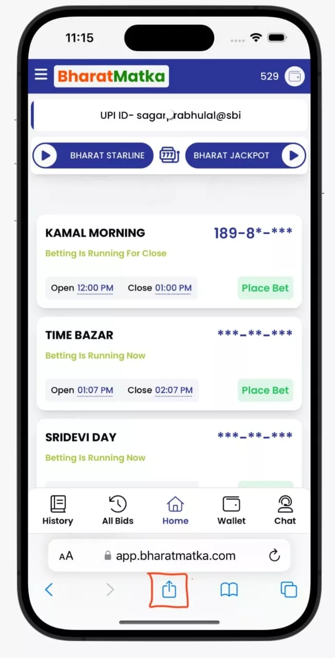 The third image of the app ,Online betting platform with the best betting games with highest cash rewards